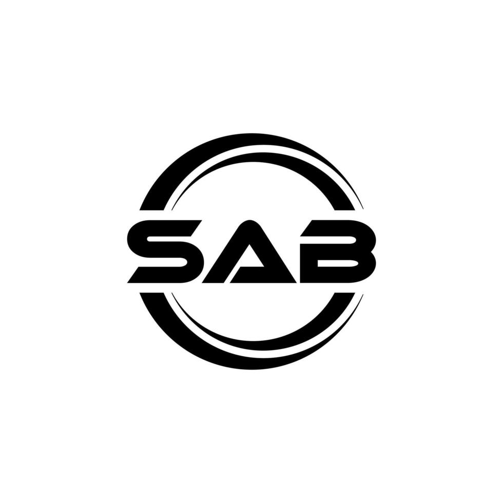 sab brev logotyp design i illustration. vektor logotyp, kalligrafi mönster för logotyp, affisch, inbjudan, etc.