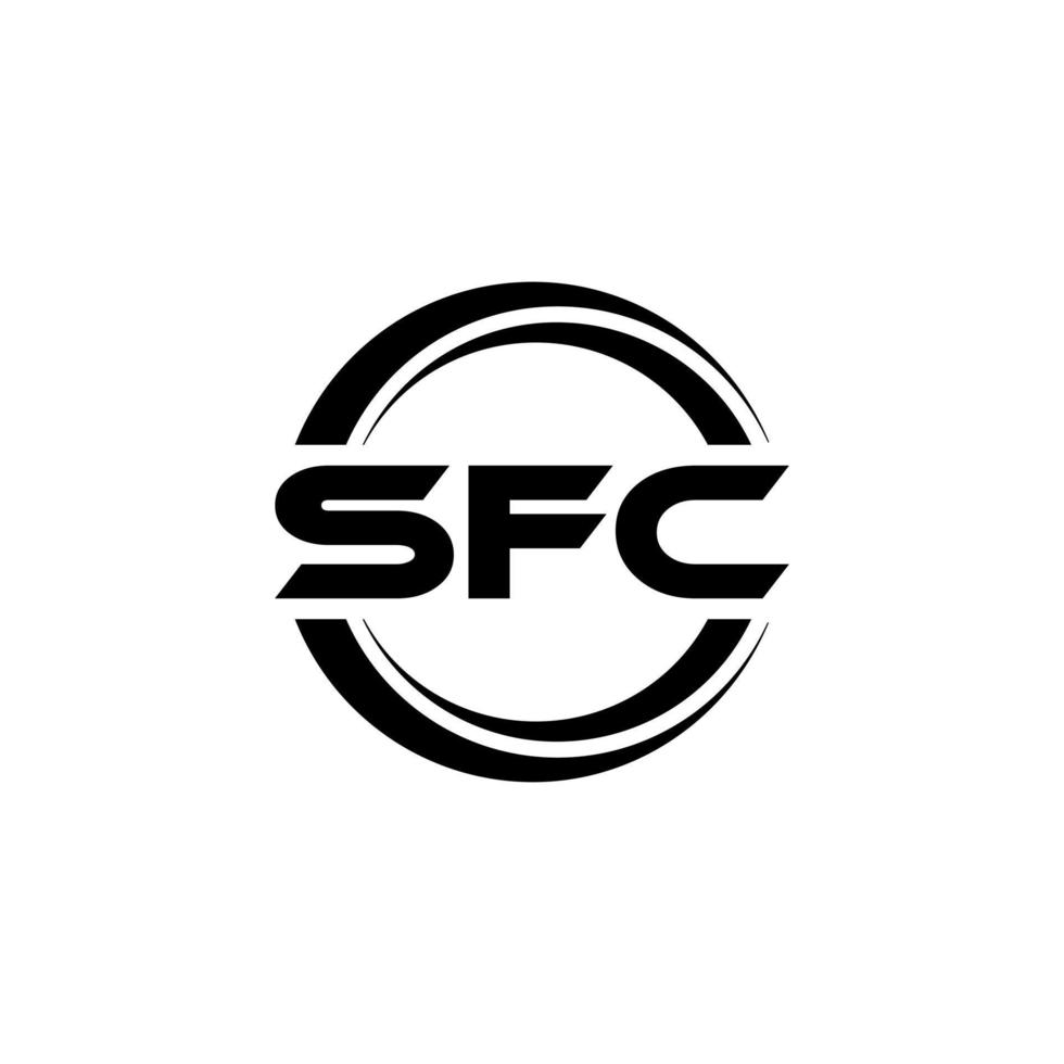 sfc brev logotyp design i illustration. vektor logotyp, kalligrafi mönster för logotyp, affisch, inbjudan, etc.