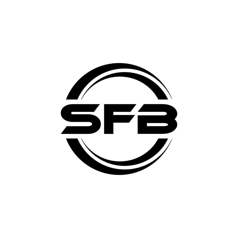 sfb brev logotyp design i illustration. vektor logotyp, kalligrafi mönster för logotyp, affisch, inbjudan, etc.