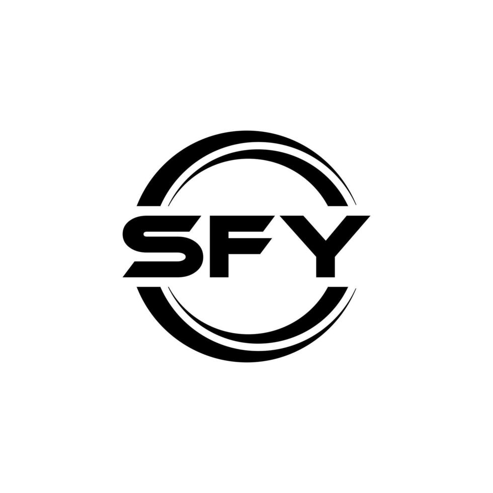 sfy brev logotyp design i illustration. vektor logotyp, kalligrafi mönster för logotyp, affisch, inbjudan, etc.