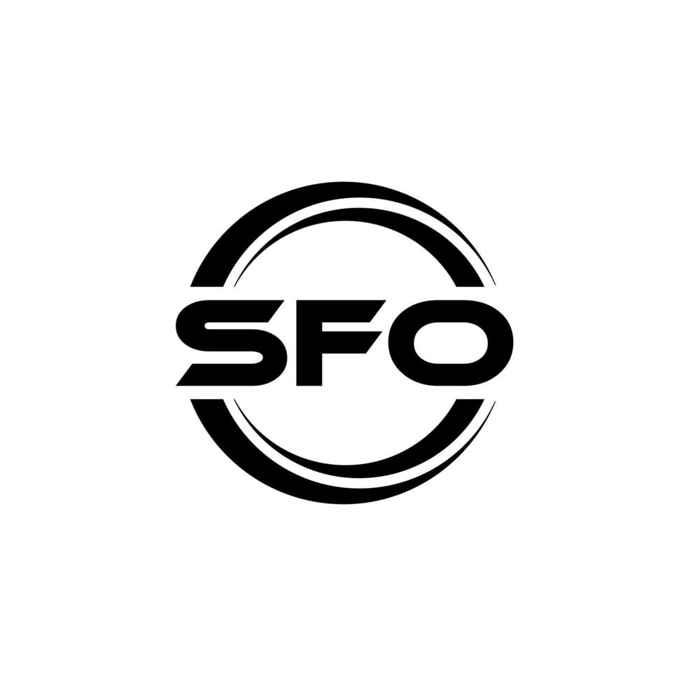 sfo-brief-logo-design in der illustration. Vektorlogo, Kalligrafie-Designs für Logo, Poster, Einladung usw. vektor