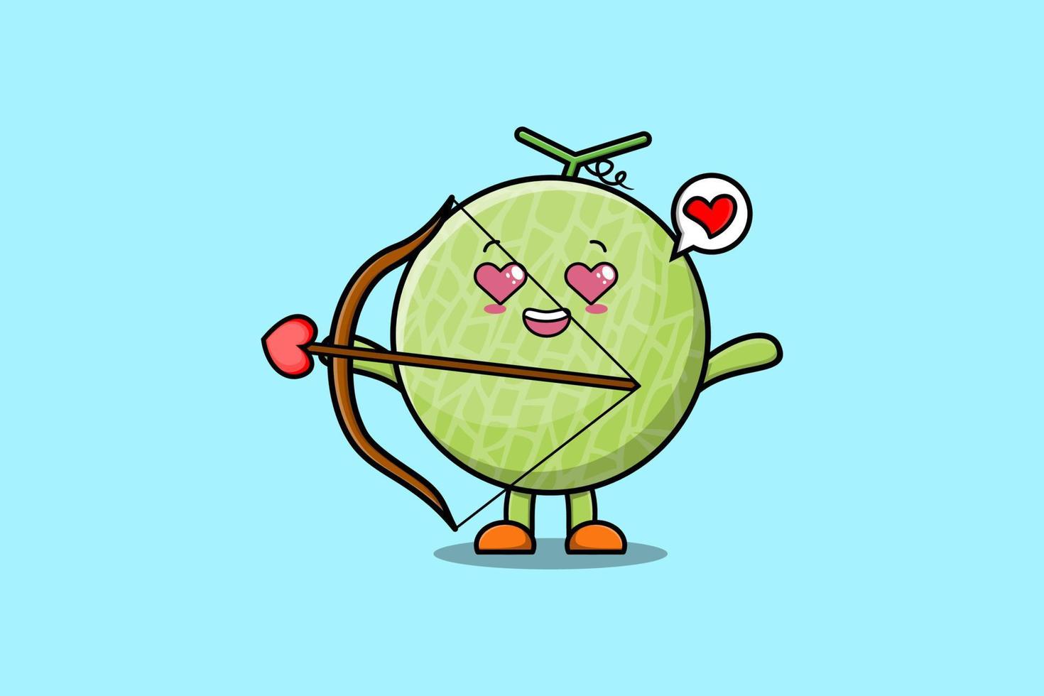 süße Cartoon-Maskottchen-Figur romantische Amor-Melone vektor
