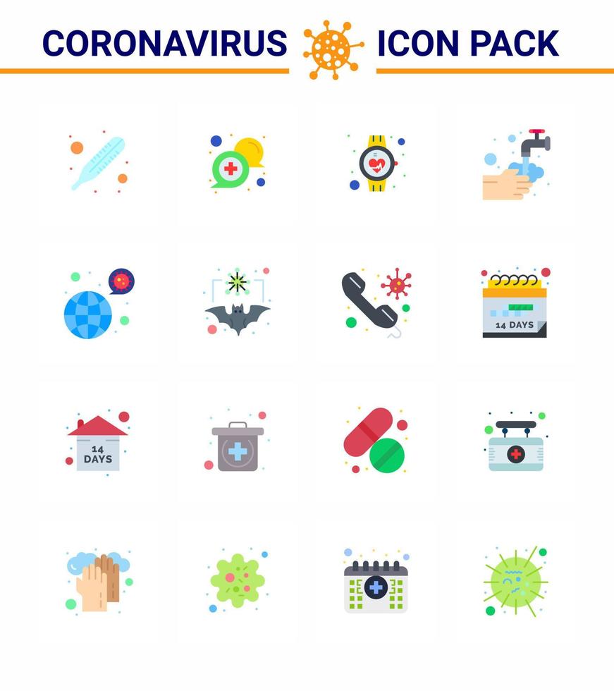 covid19 Corona-Virus-Kontaminationsprävention blaues Symbol 25-Pack wie Bubble Washing Beat Medical Smart Watch virales Coronavirus 2019nov-Krankheitsvektor-Designelemente vektor