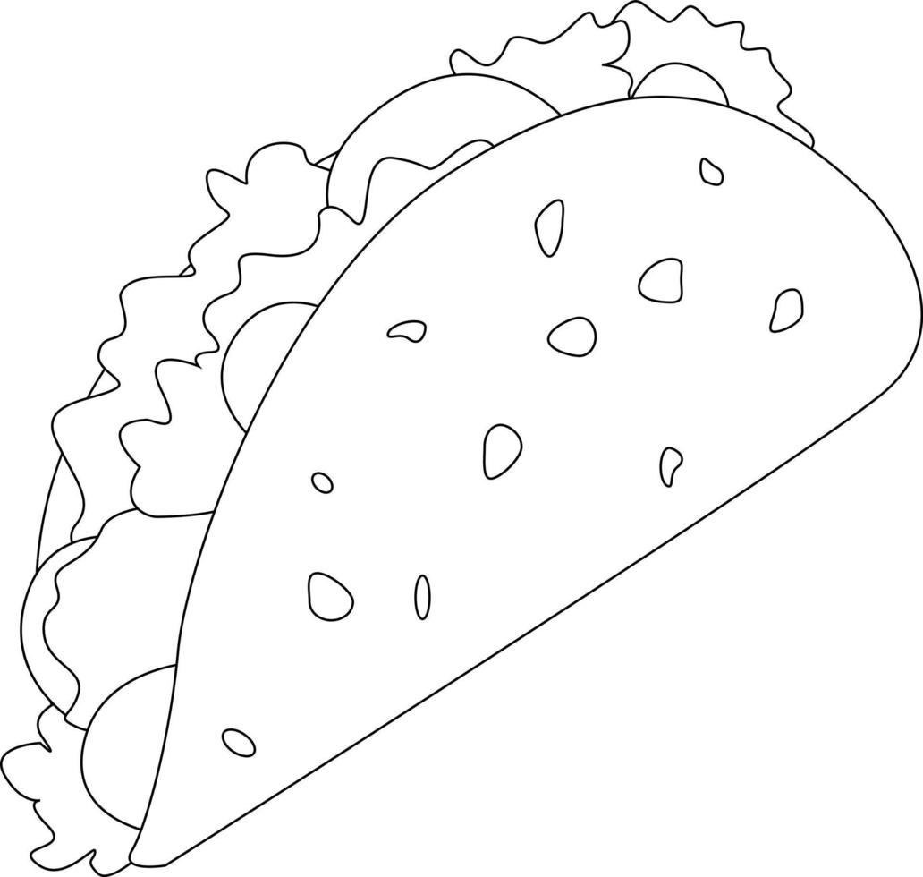 Taco-Silhouette. mexikanisches traditionelles essen. Design für Logo, Menü, Banner, Poster. vektor