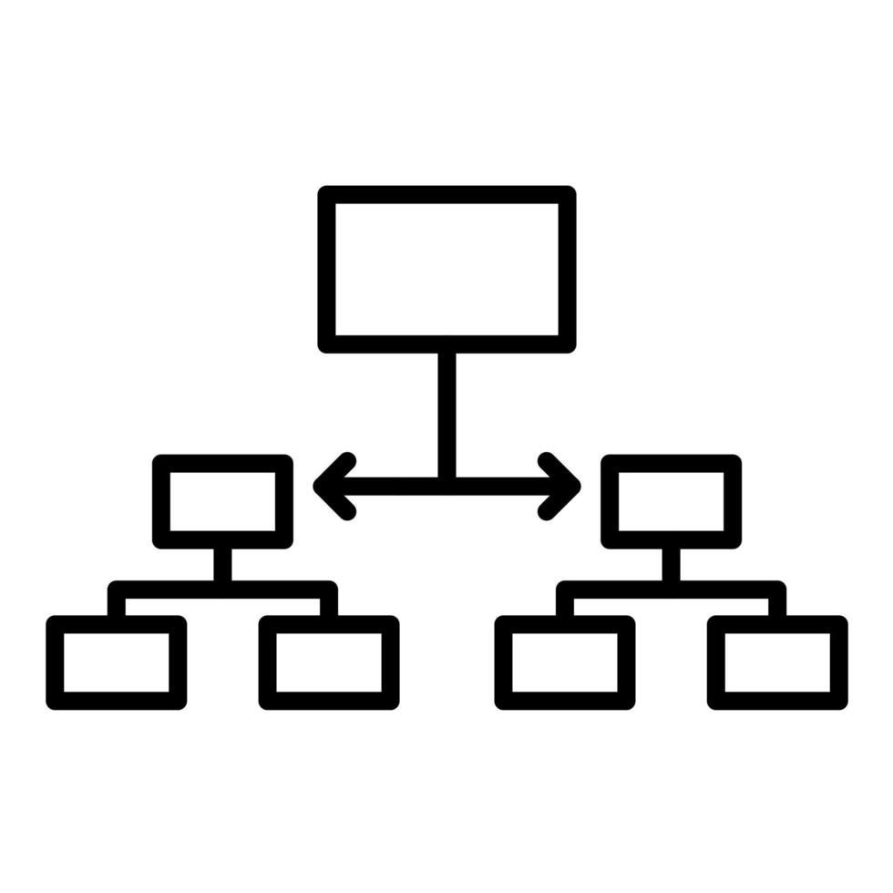 beschriftetes Hierarchieliniensymbol vektor