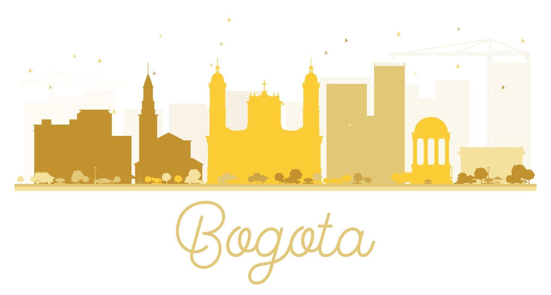 goldene silhouette der stadt skyline von bogota. vektor