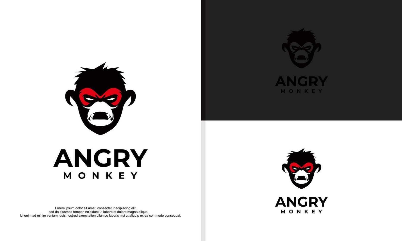 logotyp illustration vektor grafisk djur- av arg apa ansikte.