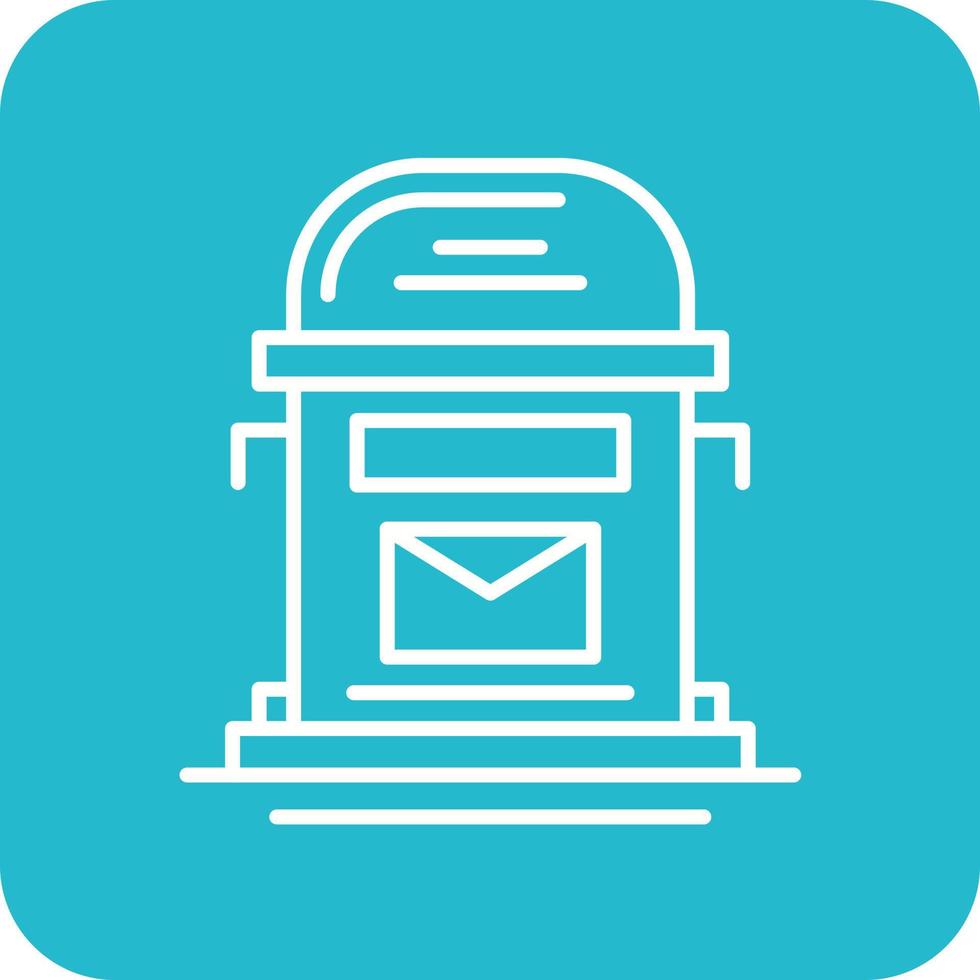 Mailbox-Linie runde Ecke Hintergrundsymbole vektor