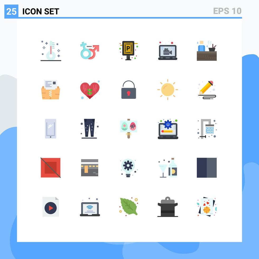 25 universell platt färger uppsättning för webb och mobil tillämpningar bastu lektion bil Handledningar uppkopplad redigerbar vektor design element