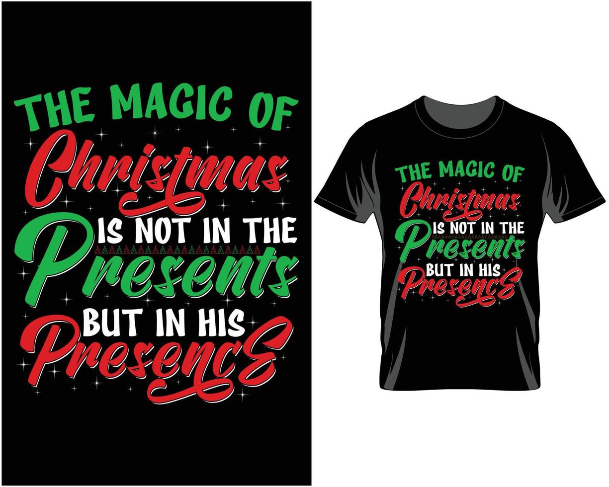 die magie von weihnachten hässlicher weihnachtst-shirt-designvektor vektor