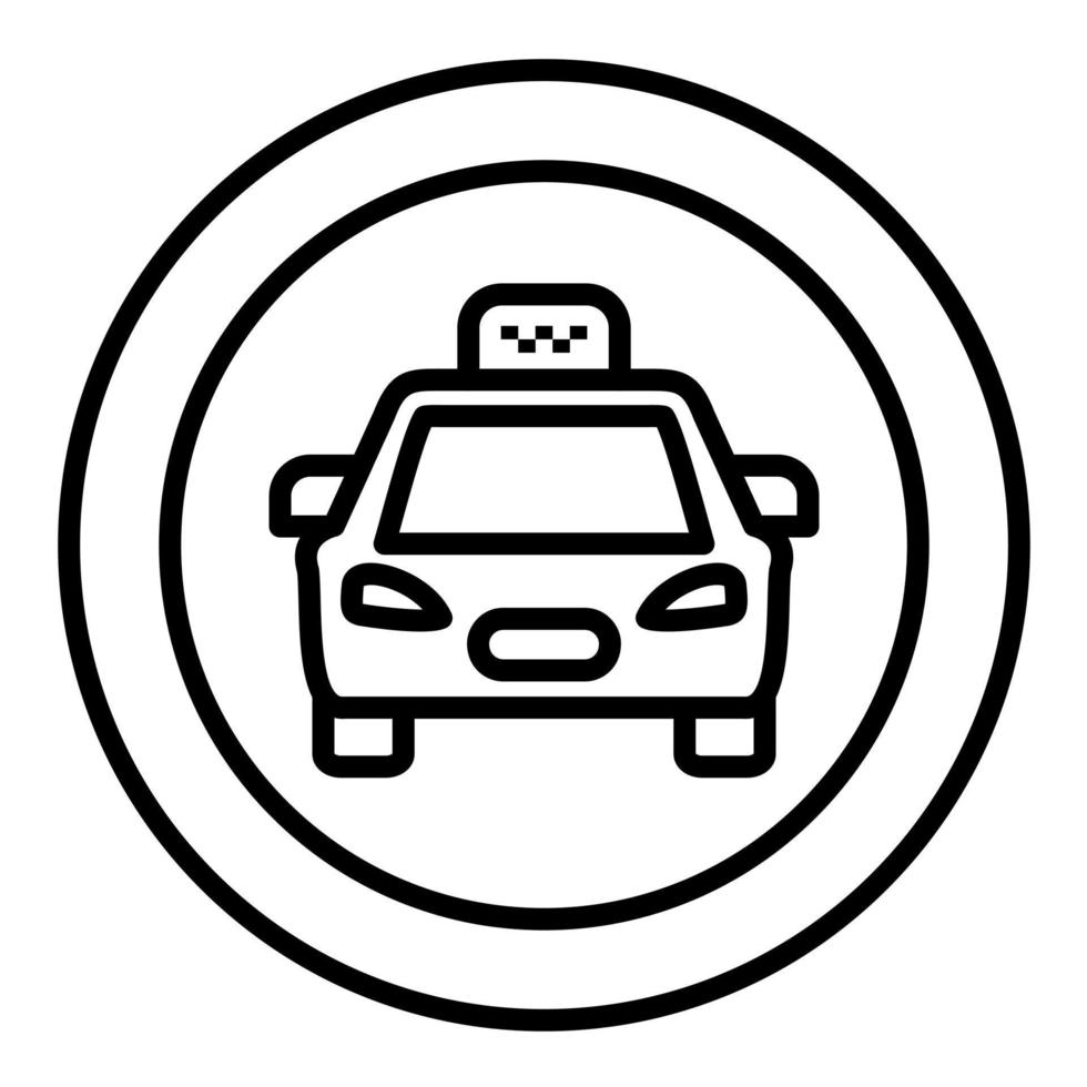 taxi signal linje ikon vektor