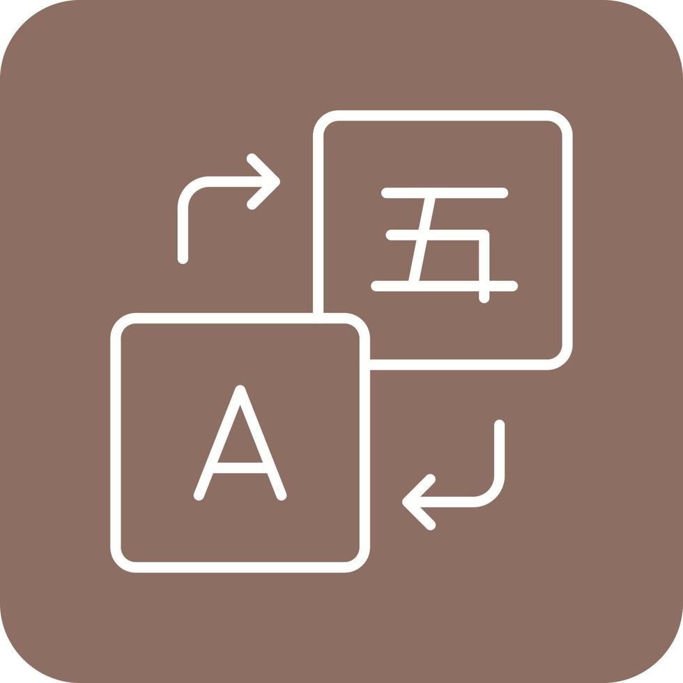 Hintergrundsymbole für die Übersetzungslinie mit runden Ecken vektor