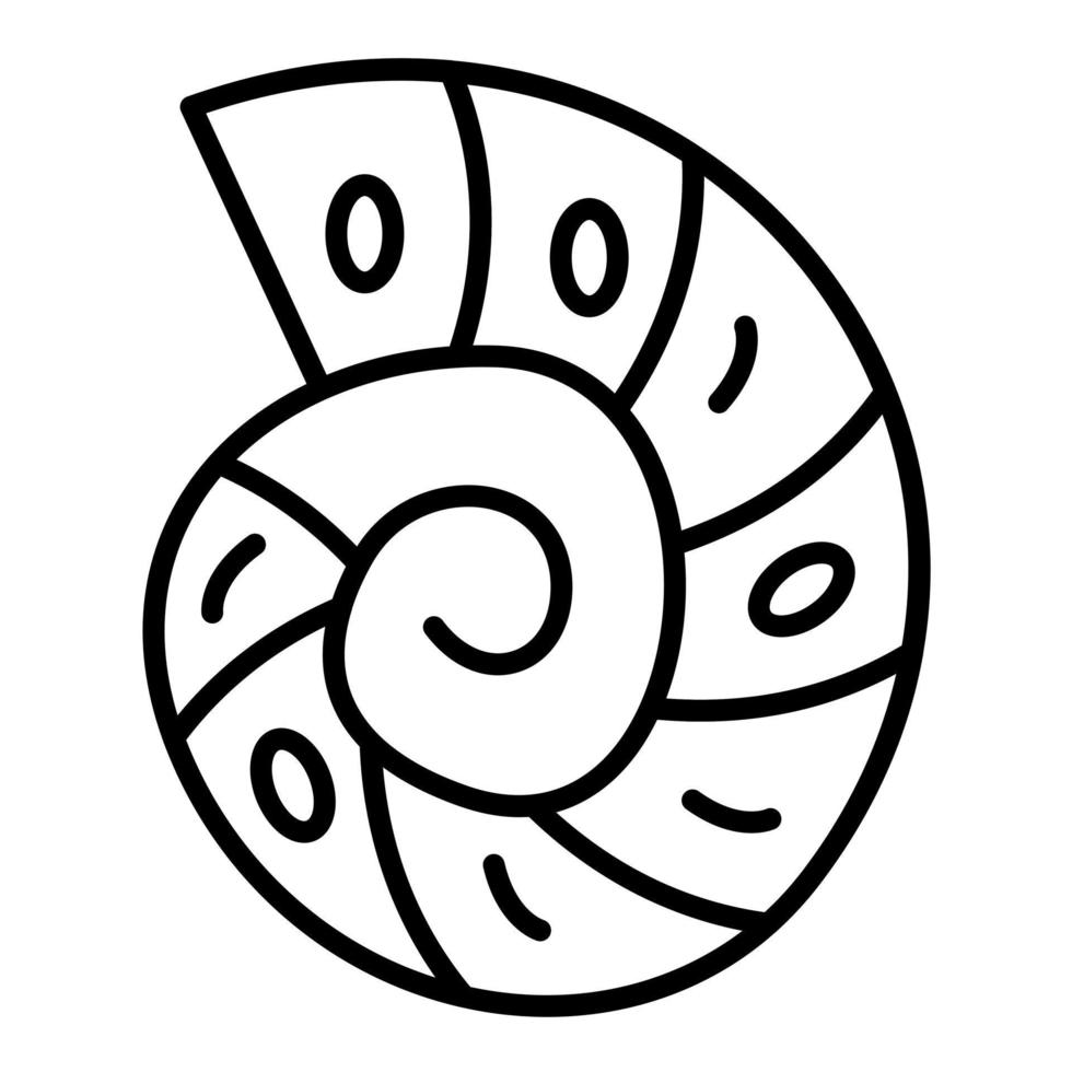 spiral skal linje ikon vektor