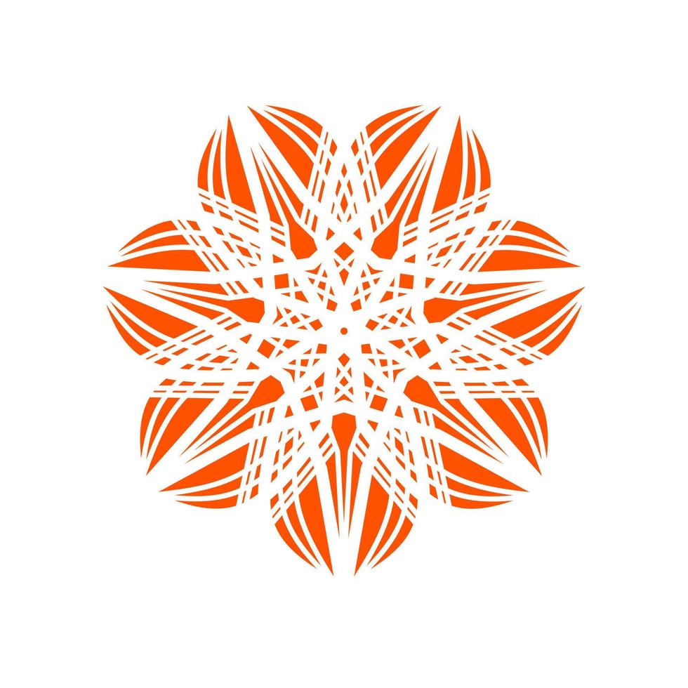 dekorative orange Mandala-Vektorillustration. dekorative Mandala-Blumen vektor