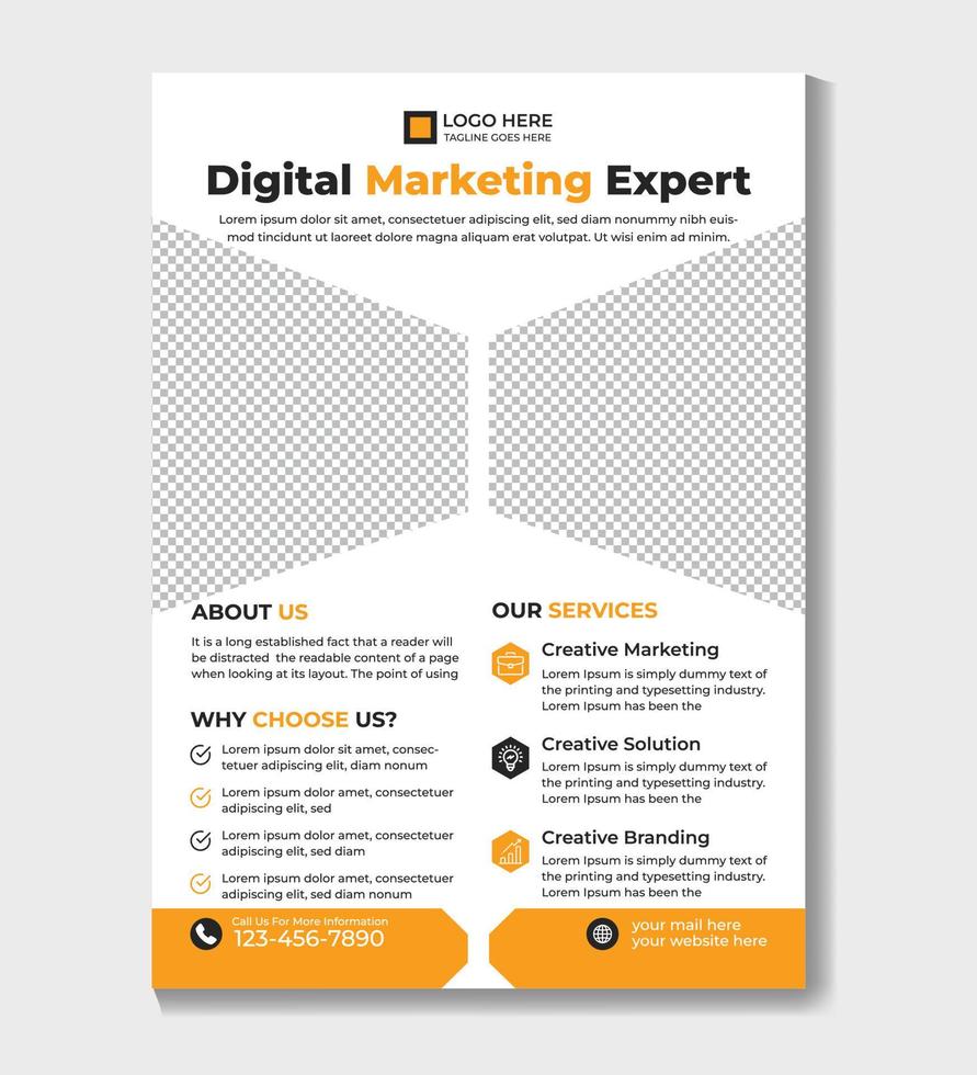 Corporate Digital Marketing Agentur Flyer Design-Vorlage Pro-Vektor vektor