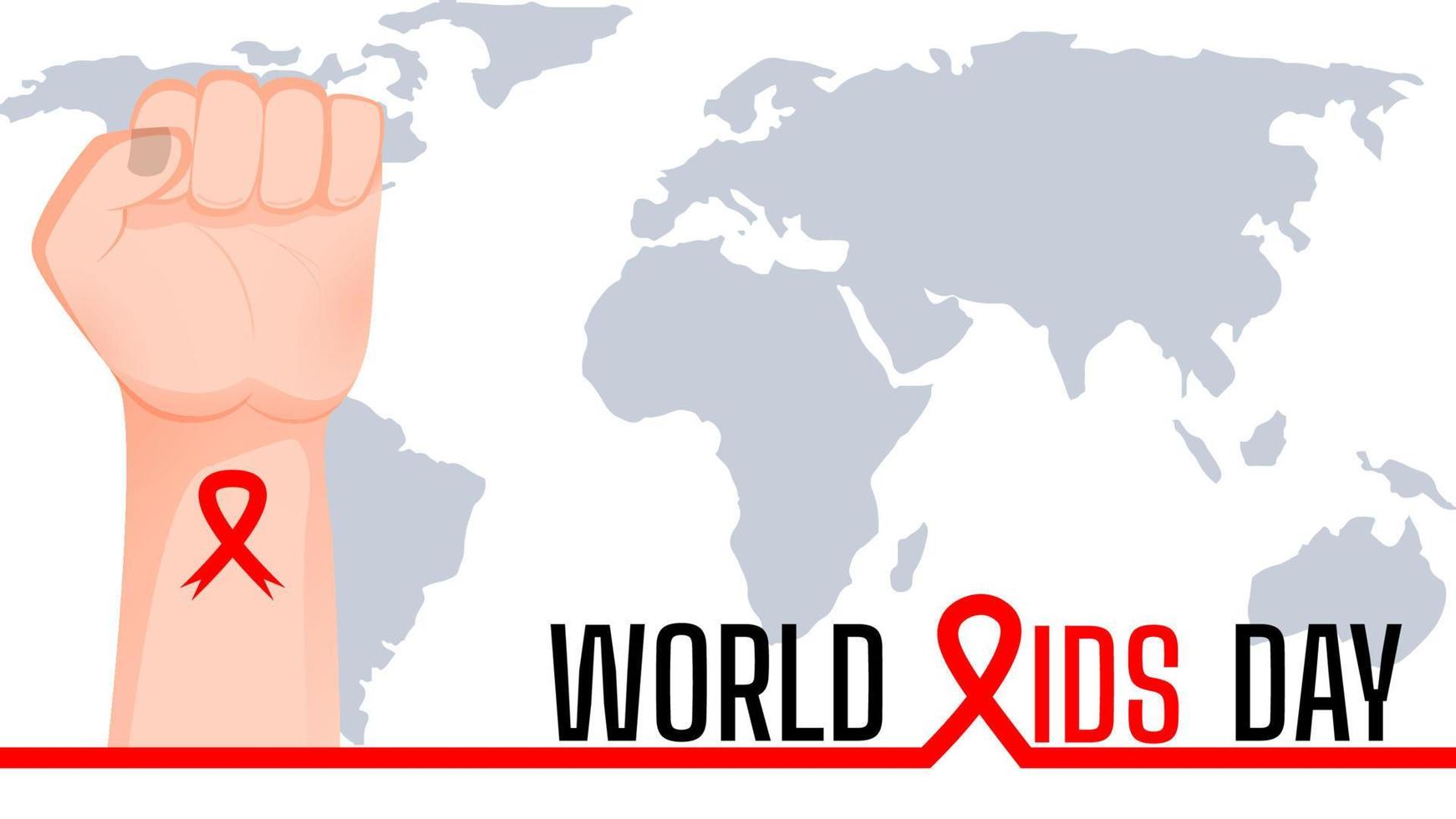 värld AIDS dag vektor illustration, kreativ vektor design för 1:a december - värld AIDS dag