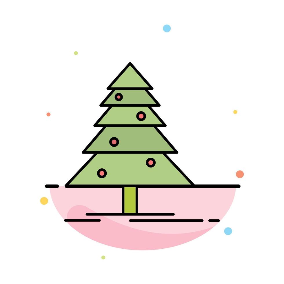 träd skog jul xmas abstrakt platt Färg ikon mall vektor
