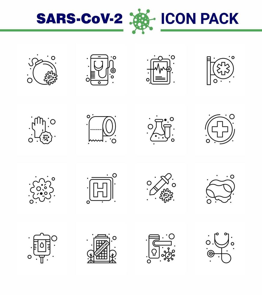 25 coronavirus nödsituation iconset blå design sådan som covid apotek hälsa medicinsk Centrum sjukhus tecken viral coronavirus 2019 nov sjukdom vektor design element