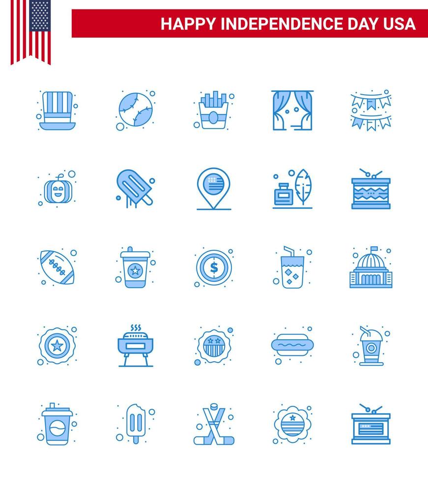 25 USA blå tecken oberoende dag firande symboler av dekoration amerikan snabb USA fritid redigerbar USA dag vektor design element