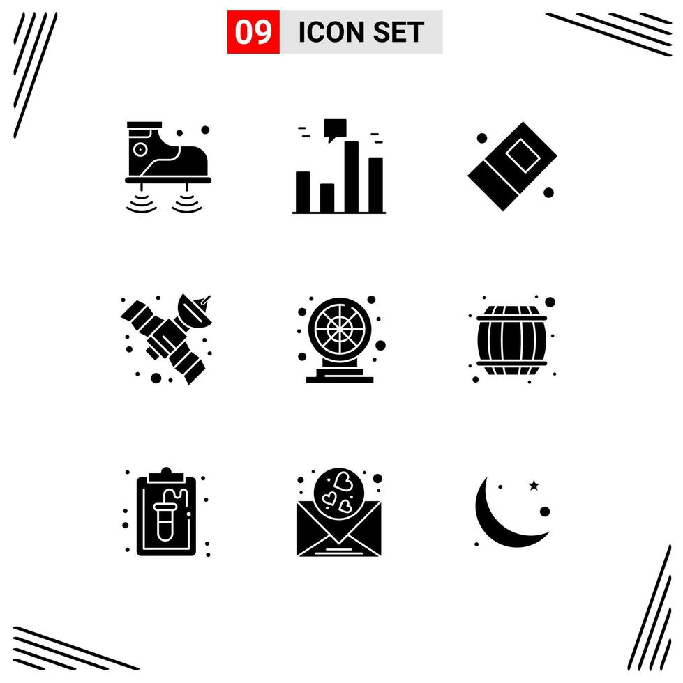 9 kreativ ikoner modern tecken och symboler av spela roligt utbildning hjul satellit redigerbar vektor design element