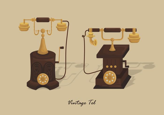 Vintage Guld Telefon Vektor Illustration