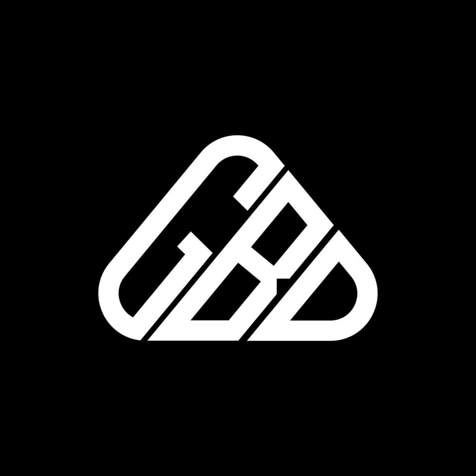 gbd Brief Logo kreatives Design mit Vektorgrafik, gbd einfaches und modernes Logo in runder Dreiecksform. vektor