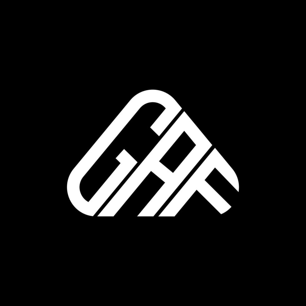 GAF Letter Logo kreatives Design mit Vektorgrafik, GAF einfaches und modernes Logo in runder Dreiecksform. vektor