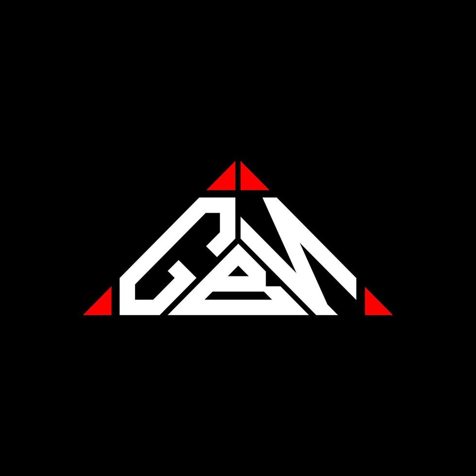 gbn brev logotyp kreativ design med vektor grafisk, gbn enkel och modern logotyp i runda triangel form.