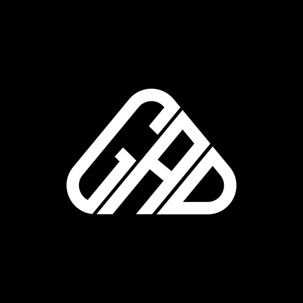 gad letter logo kreatives Design mit Vektorgrafik, gad einfaches und modernes Logo in runder Dreiecksform. vektor