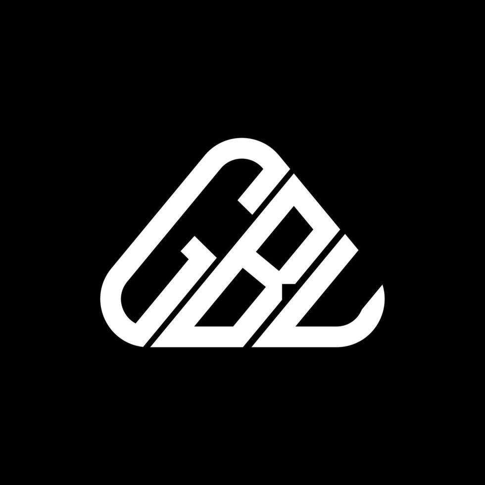 GBU Letter Logo kreatives Design mit Vektorgrafik, GBU einfaches und modernes Logo in runder Dreiecksform. vektor
