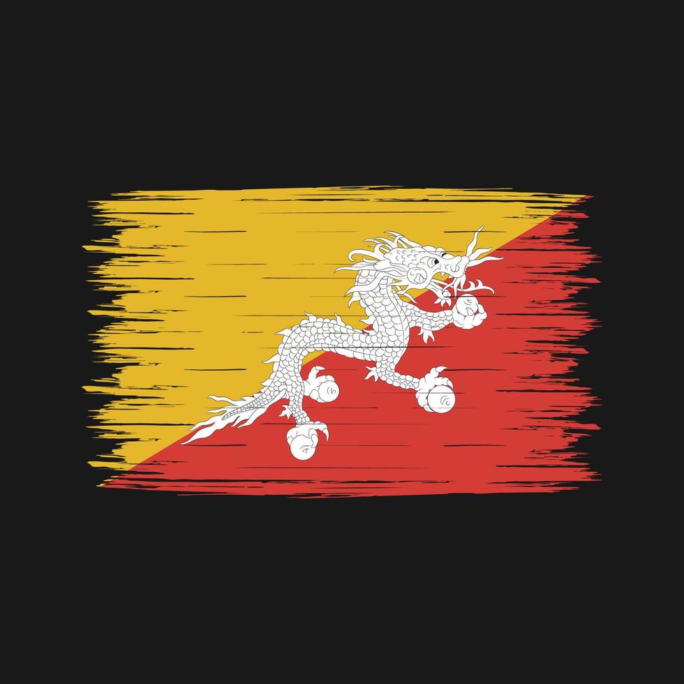 bhutan flagga borste vektor