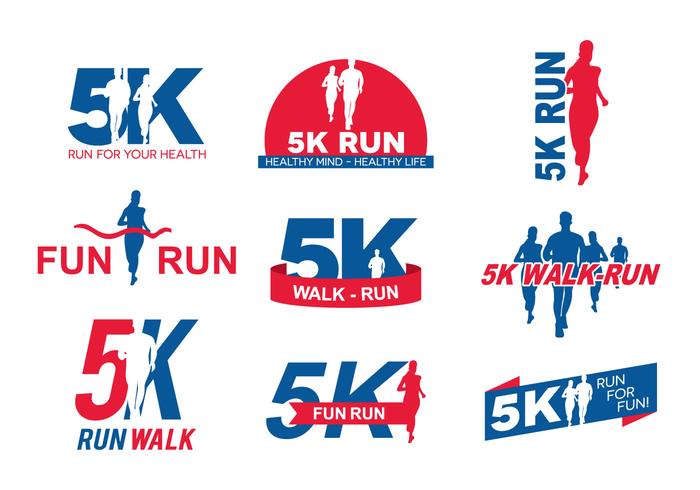 5K laufendes Logo vektor