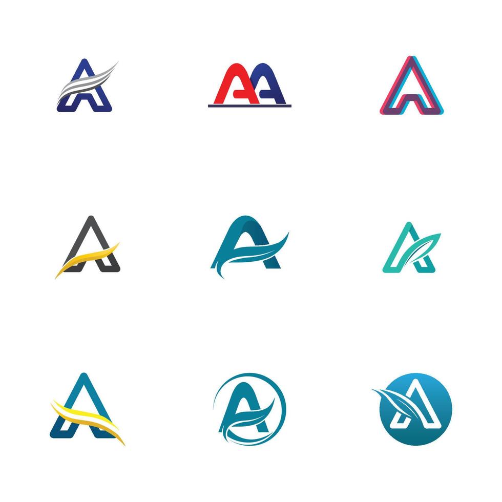 ein Brief-Icon-Template-Set-Design-Logo vektor