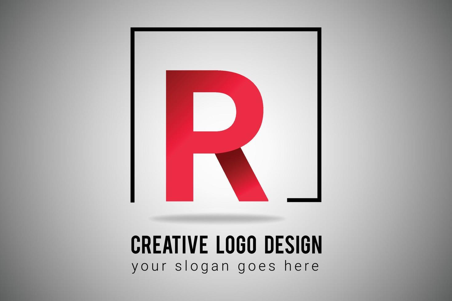 r-Brief-Logo im Vektorsymbol mit rotem Farbverlauf. kreative r-buchstabe-logoillustration. vektor