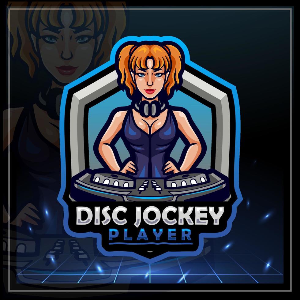 Discjockey-Maskottchen. E-Sport-Logo-Design vektor