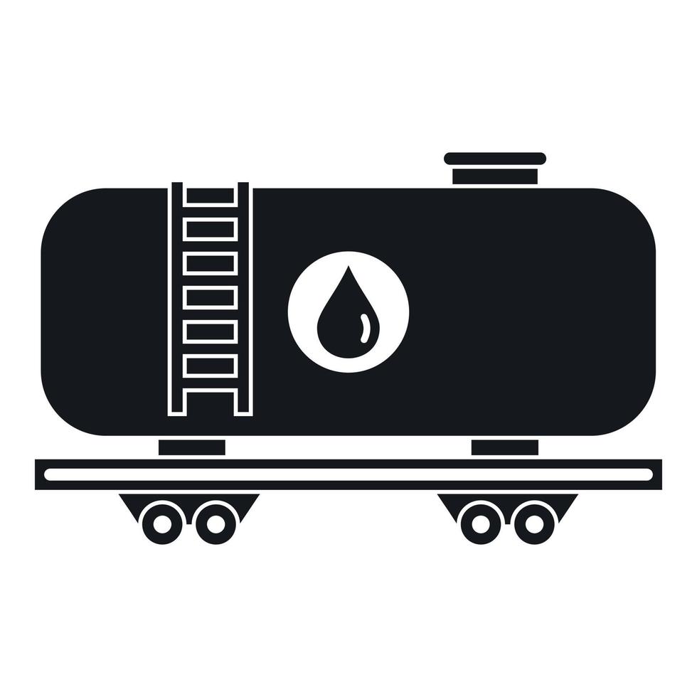 Öl-Eisenbahn-Tank-Symbol, einfacher Stil vektor