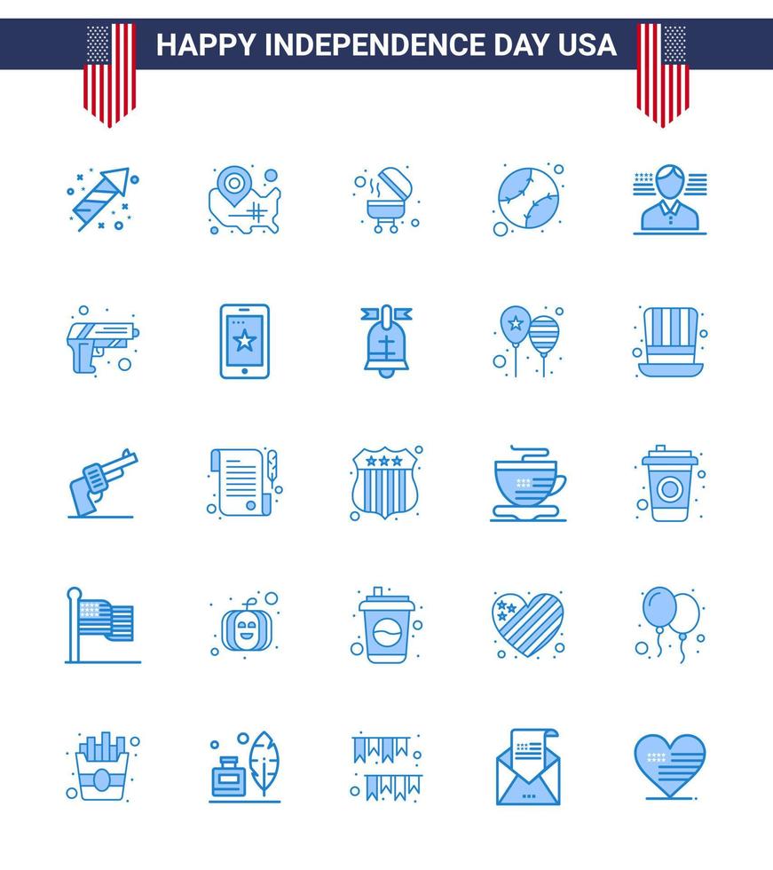 25 kreativ USA ikoner modern oberoende tecken och 4:e juli symboler av amerikan förenad plats stift stater amerikan redigerbar USA dag vektor design element