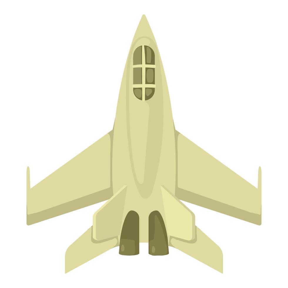 militär jet ikon, tecknad serie stil vektor