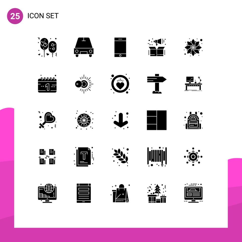 uppsättning av 25 modern ui ikoner symboler tecken för rangoli dekoration enhet låda marknadsföring redigerbar vektor design element