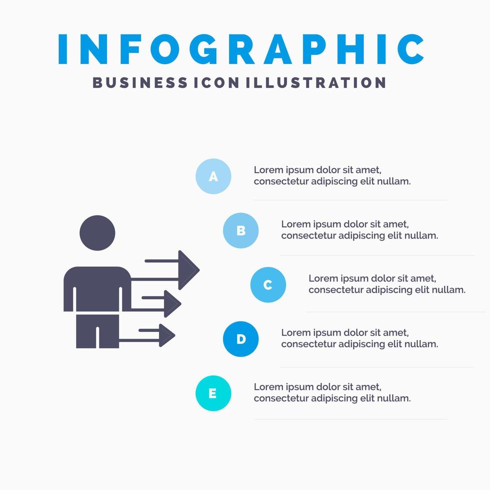 Ansatz Unternehmensführung moderne solide Symbol Infografiken 5 Schritte Präsentationshintergrund vektor