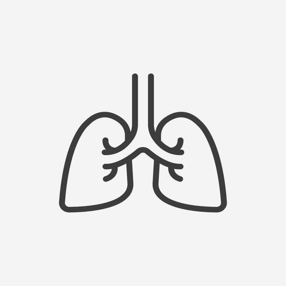 lungor ikon vektor. organ, hälsa, medicinsk, medicin, mänsklig symbol tecken vektor