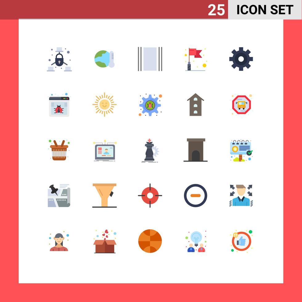 grupp av 25 modern platt färger uppsättning för browser mål temperatur Framgång layout redigerbar vektor design element