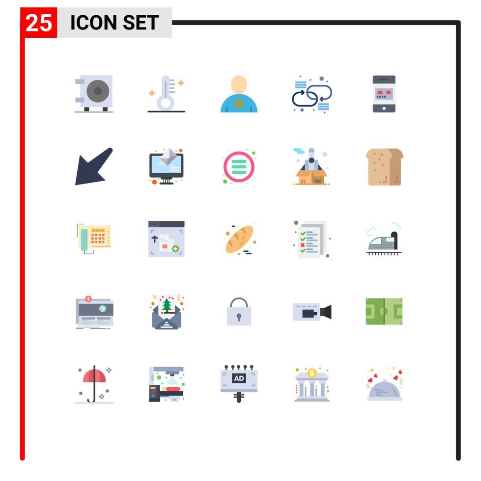 25 universelle flache Farbzeichen Symbole der Zahlungskarte vollständige Bankverbindung editierbare Vektordesign-Elemente vektor