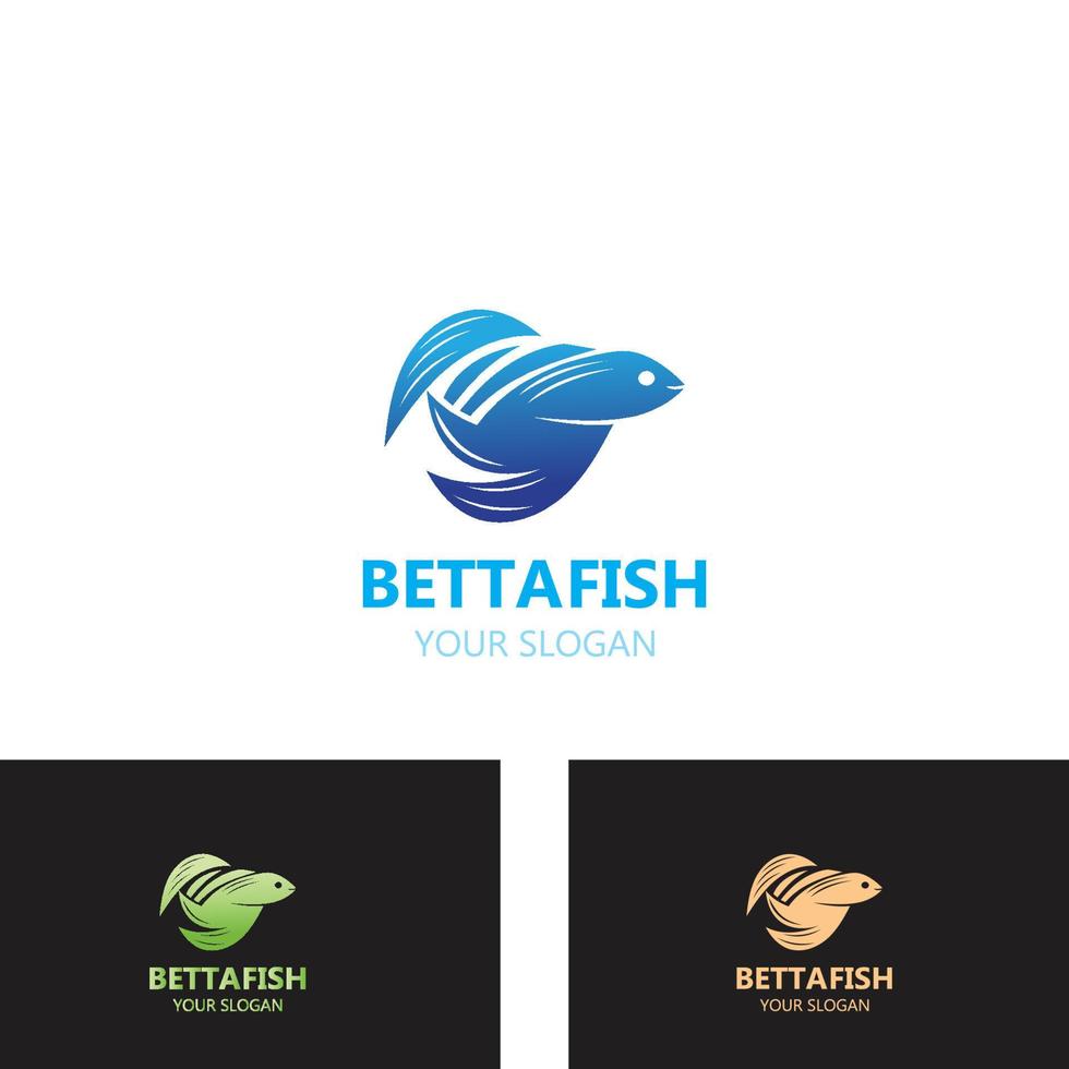 Betta Fisch moderne Logo-Stil-Design-Vektor-Illustration vektor
