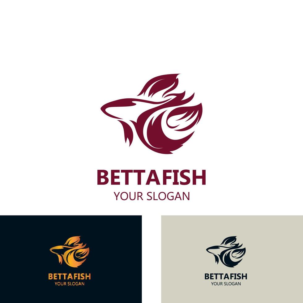 betta fisk modern logotyp stil design vektor illustration