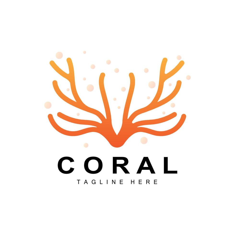 korall logotyp, hav växter plats marin djur, hav vektor, tång ikoner vektor