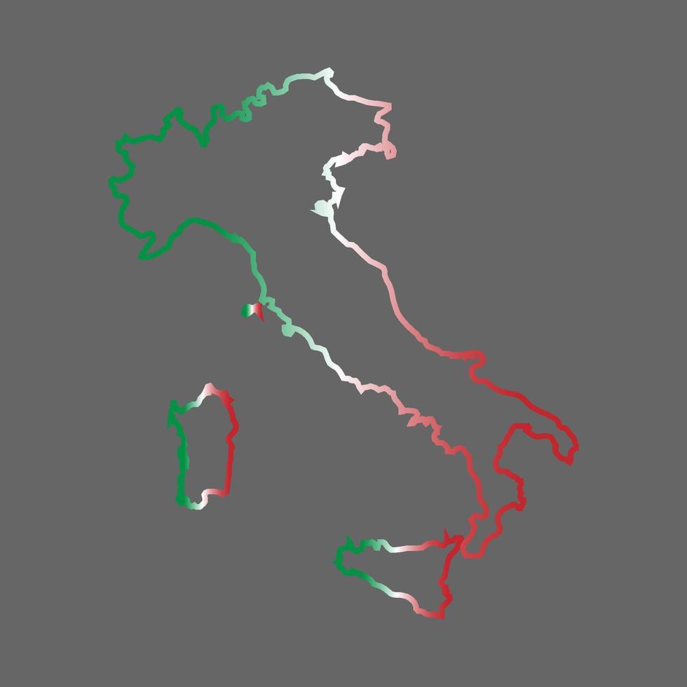 Italien Karta flagga vektor silhuett bakgrund