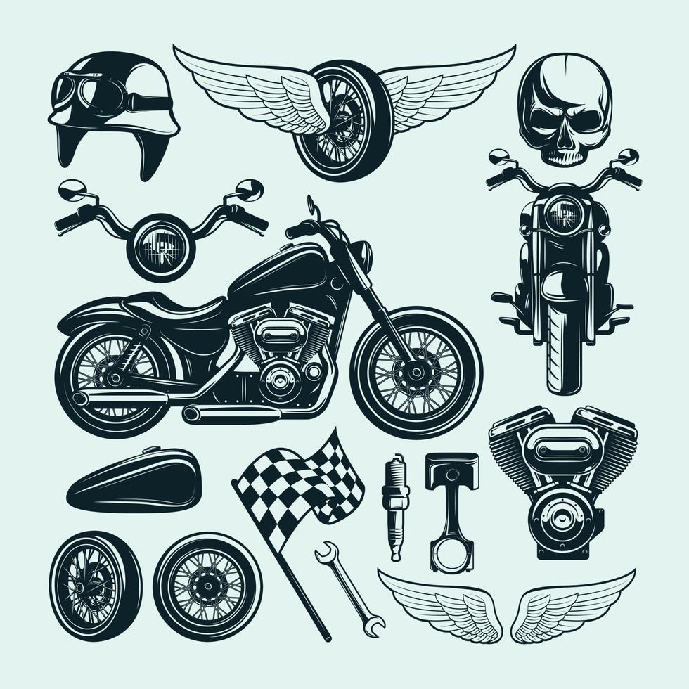 motorcykel delar ikon illustration vektor