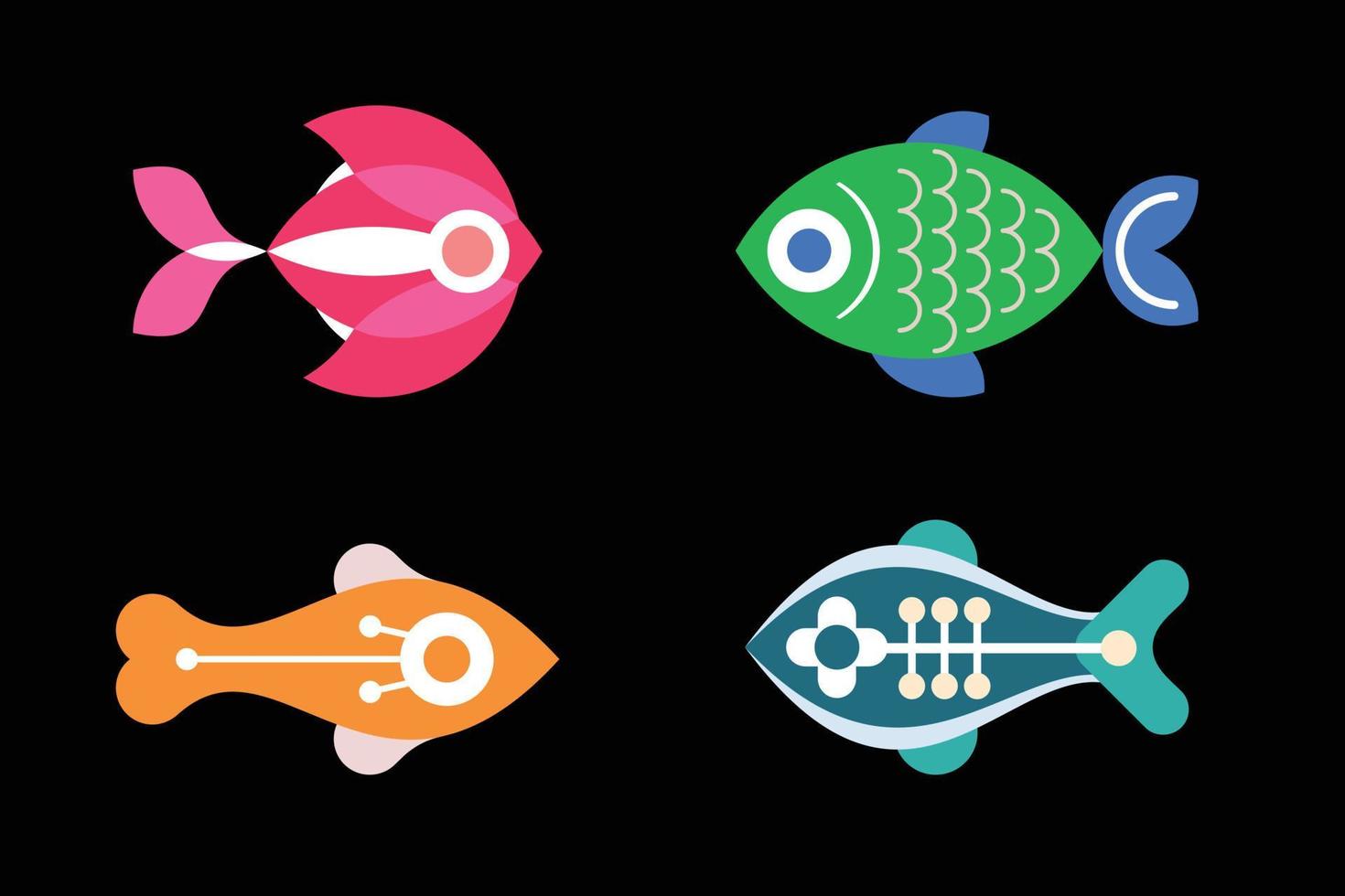 små Färg fisk vektor illustration