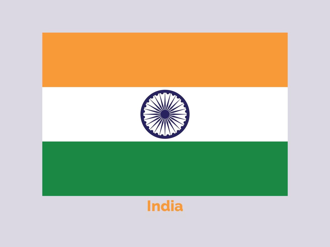 Name der indischen Landesflaggen in der Welt vektor